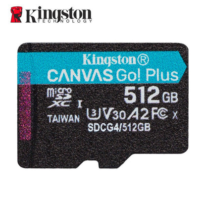 Cartão de Memória Kingston Até 200MB/S Micro SD TF 64GB 256GB 128GB 512GB 1TB Velocidade de Leitura Classe 10 U1 V30 A1 Flash para Eletrônicos