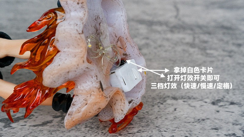 Anime One Piece Ace Glowing Figure 27cm Cross Arm Pose Night Light Decor Model