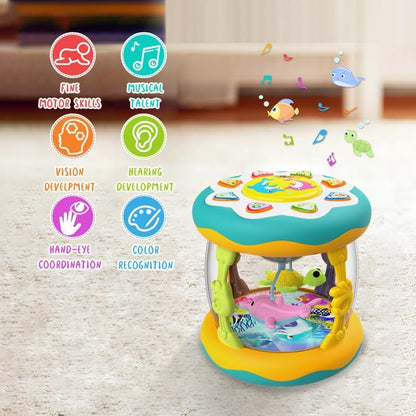 Brinquedo Musical Interativo com Luzes Giratórias 360° que Promove o Aprendizado da Caminhada, Agarrar e Engatinhar do Bebê