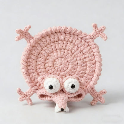 Funny Crochet Animal Coaster Finished Handwoven Coaster Coffee Cup Decor Gift
