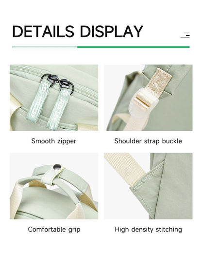 Mochila Feminina LEE Leve Casual para Viagem, Simples, Impermeável, para Deslocamento, Mochila para Notebook, Bolsa Escolar para Estudante Universitária