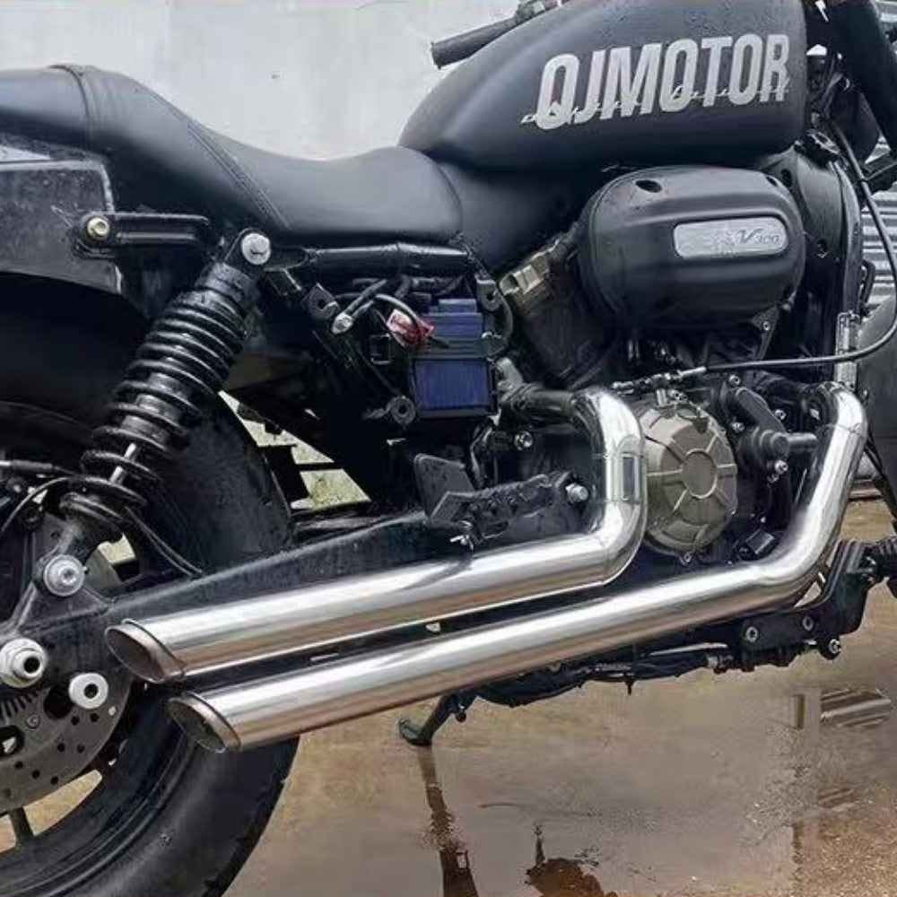 For QJMOTOR SRV300S, the accessory for modifying the double-trumpet sound of the exhaust pipe is VH.