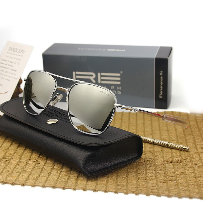 RE Sunglasses Man USA Army Military Aviation Pilot Sunglasses Woman Glass Lens Luxury Brand Retro Titanium Frame High Quality