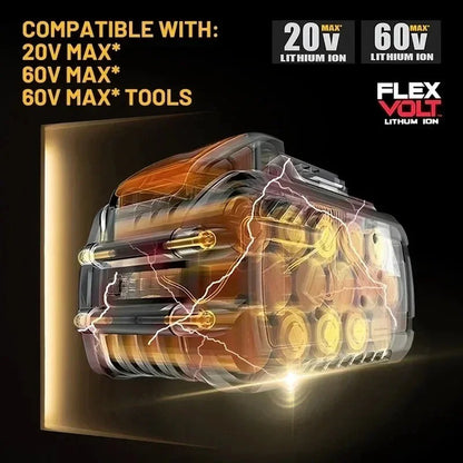 Bateria Original DeWALT 20V/60V 6Ah 9Ah MAX FlexVolt para Ferramenta Elétrica DCB606 DCB205 DCB206 DCB209 DCB182 com Carregador