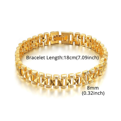 Pulseiras Masculinas de Elo Grosso Pulseira Masculina Atacado 2021 Corrente de Elo Cor Ouro Para Homens Mulheres Joias