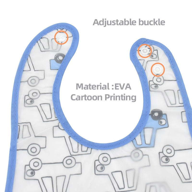 High Quality Cartoon Pattern EVA Waterproof Pocket Lunch Feeding Bibs Adjustable Baby Bibs Cute Child Baby Apron Kids Burp Cloth