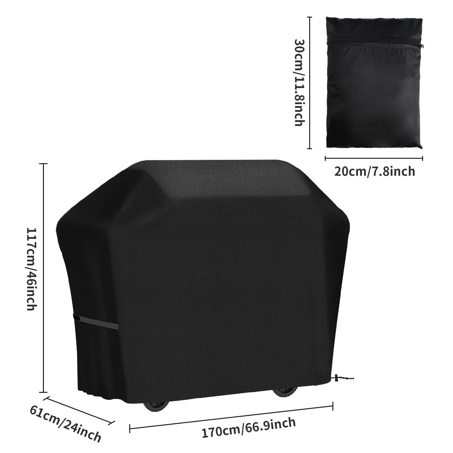 Outdoor BBQ Grill Covers For Charcoal & Gas Grills Waterproof Anti-Dust Weather-Resistant Anti-UV Heavy Duty Barbecue Cover