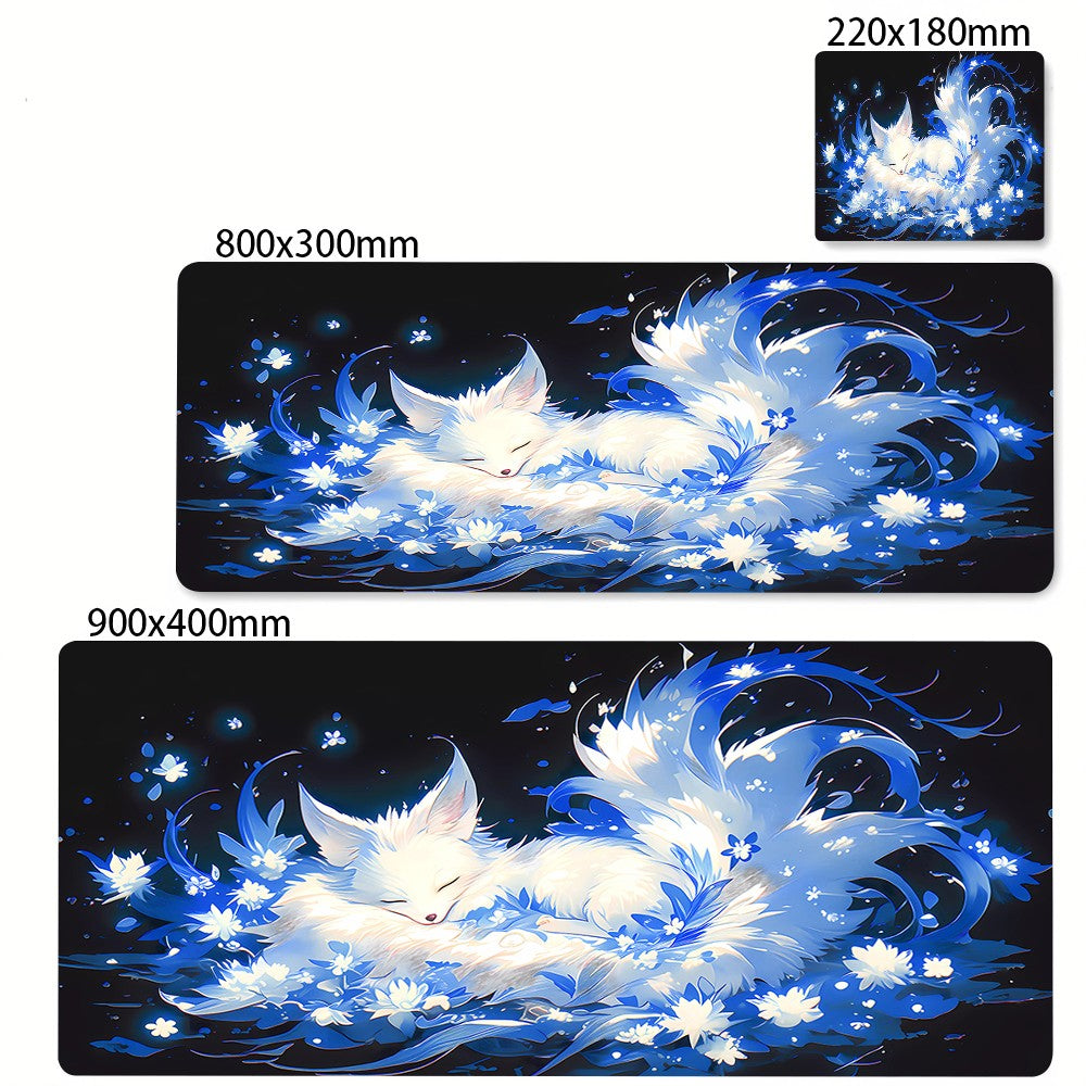 Cute Red Fox Mousepad HD Kawaii Animal Desk Mat Lock-Edge XXL Pads XXL Office Accessories Large Gaming Keyboard Mats For Gamer
