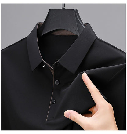 BROWON New Collection 2025 Golf Shirts Mens Short Sleeve Solid Color Turn Down Collar Business Plain Shirt for Man