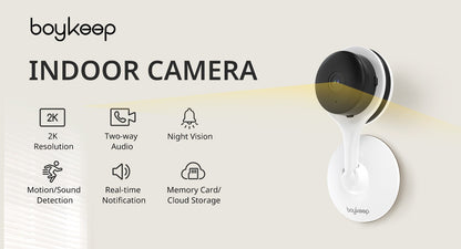 Boykeep 2K 5G/2.4GHz Wi-Fi Indoor Security Camera, Camera for Baby/Elder/Dog/Pet with Phone app, 2-Way Audio Baby Monitor Camera