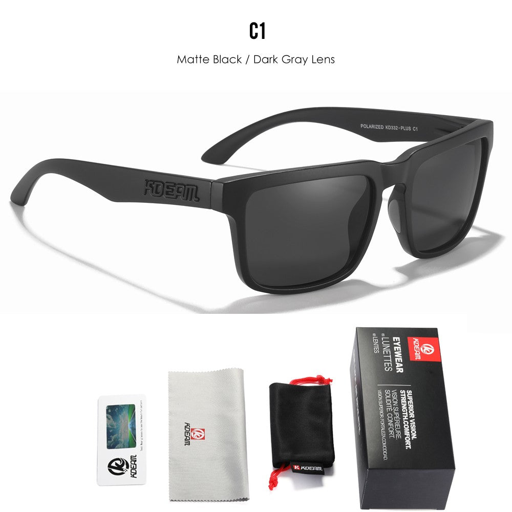KDEAM PLUS Size Fishing Sunglasses Men 64mm Width Larger Size Polarized Sunglasses For Driving Night Vision Goggles