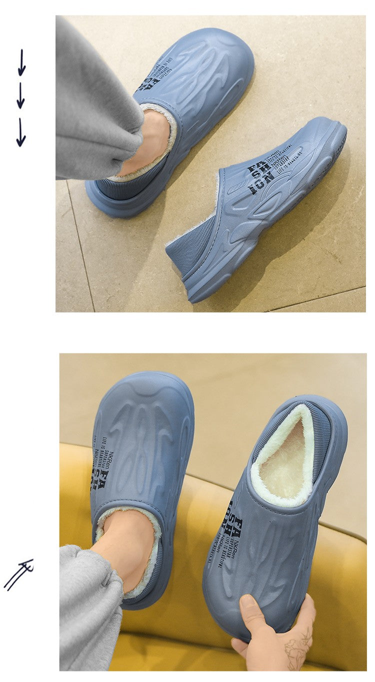 Winter Warm Sandals Women&Men Shoes Indoor Outdoor Slides Cotton Pantoffels Casual Clogs Fur Easy On Off House Floor Slippers