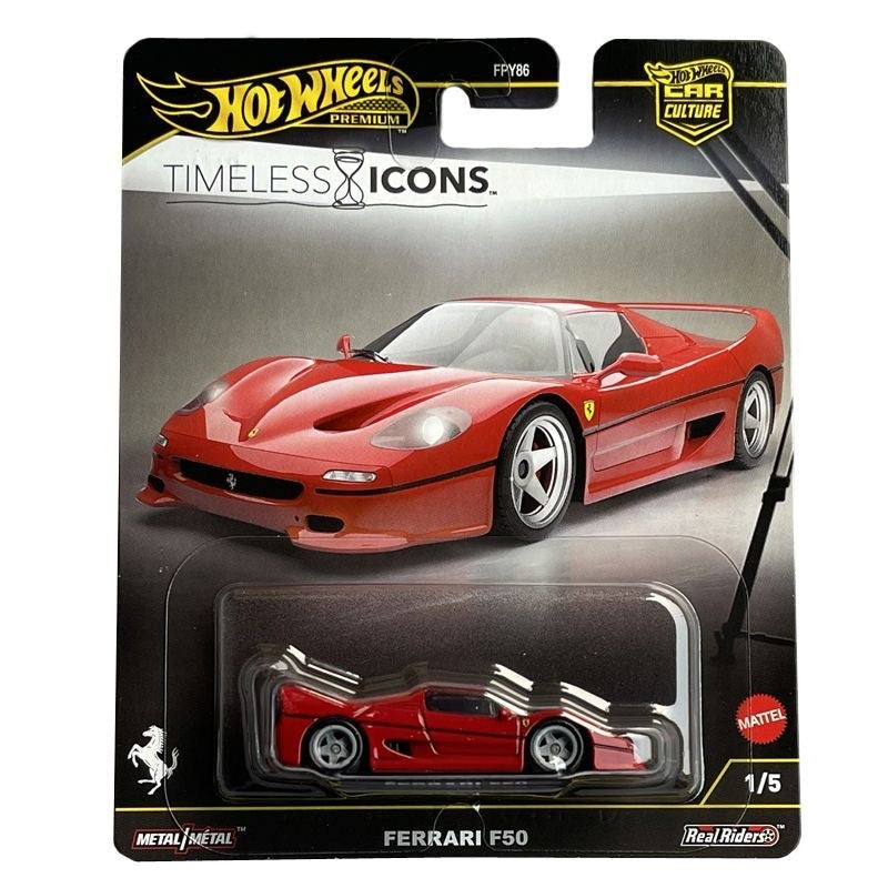 100% Original Hot Wheels Timeless Icons Mix 5 1:64 Ferrari F50 Porsche Carrera Gt Chassis Conversion Collectible Car Toys