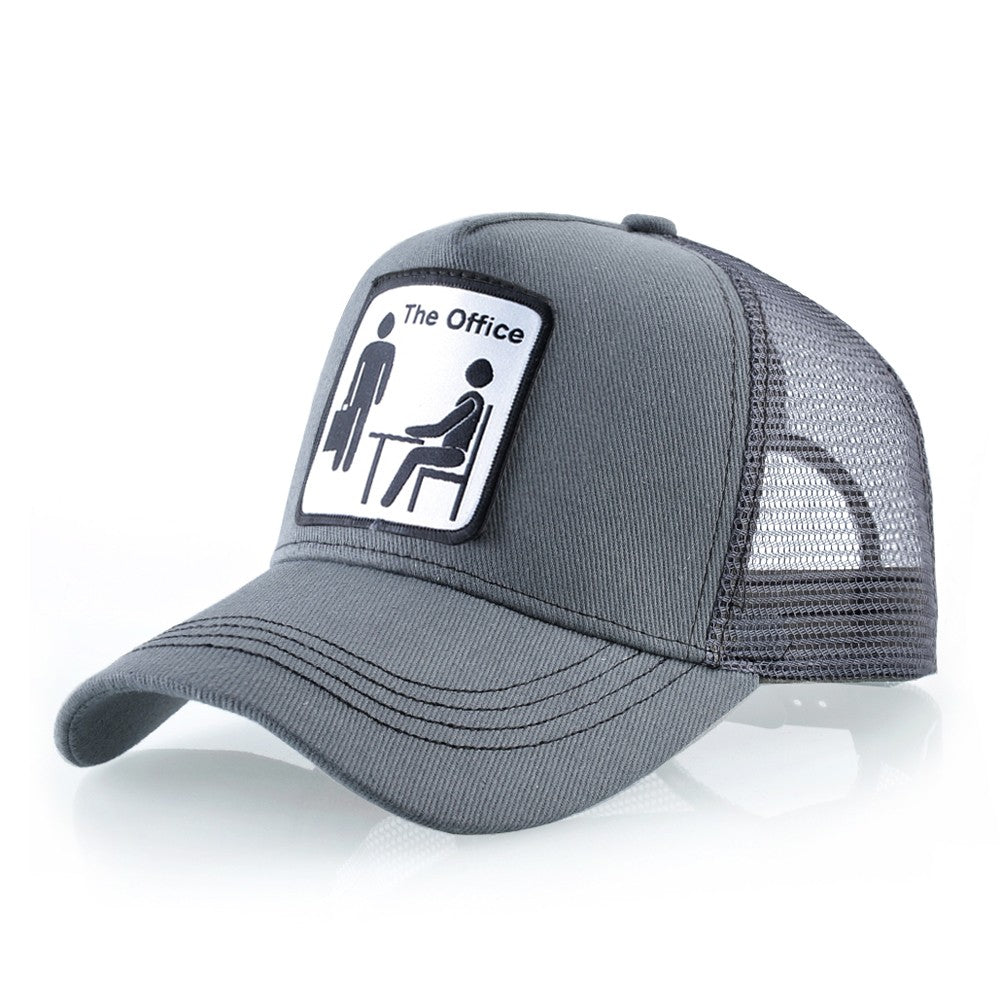 Bonés Trucker Unissex de Malha Bonés de Beisebol Masculino Feminino Chapéu de Viseira Respirável para Exterior Moda Hip Hop Casquette The OFFICE Drake Bones