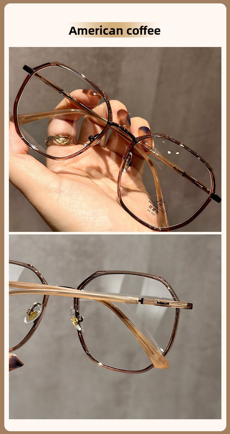 LYSON New Fashion Large Polygonal Women Reading Glasses Anti Blue Light Progressive Prescription Glasses Myopia Optical Eyewear