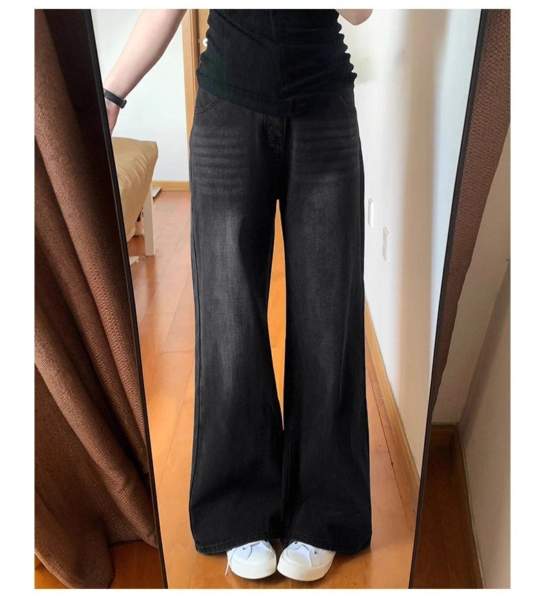 Winter Thick Women's Fleece Straight Jeans Casual Comfortable Soft Velvet Slim Pants Vintage Wide Plush Denim Trousers