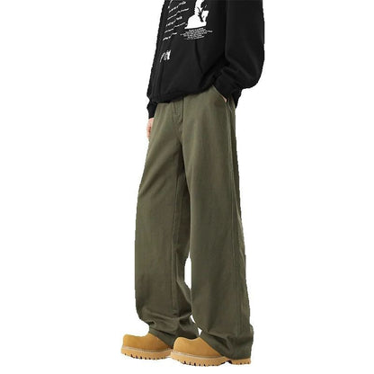 Calça Jeans 100% Algodão Masculina Baggy Reta Confortável Macia Casual Fashion Coreana Branca Marrom Jeans Calça Masculina Roupa Masculina