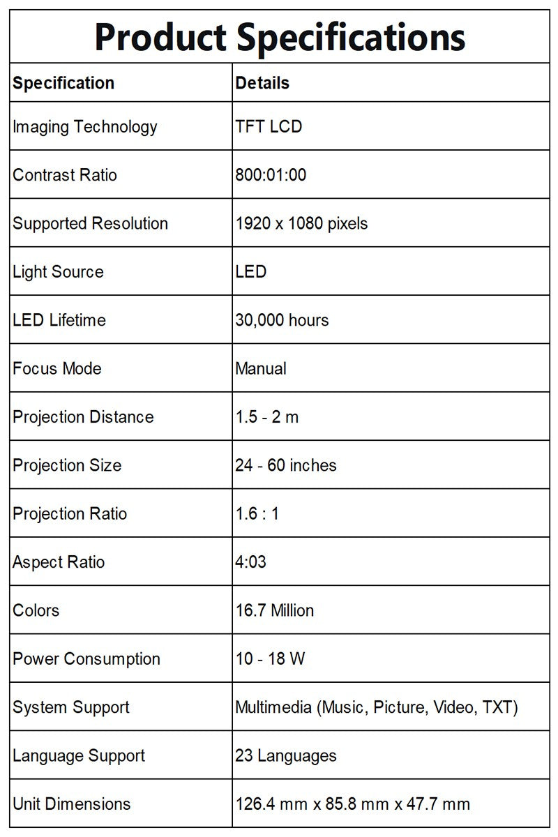 ?? AOC Portable Projector TFT LCD 1080P 1920*1080P Wifi Bluetooth Mini Projectors Home Theater Cinema Outdoor Mini proiettore
