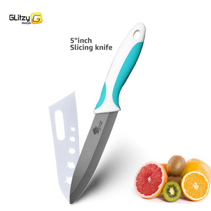 Faca de Cozinha Chef Inoxidável Faca de Cerâmica para Frutas Faca Utilitária Doméstica para Fatiar Legumes Lâminas Pretas Afiadas para Cozinhar