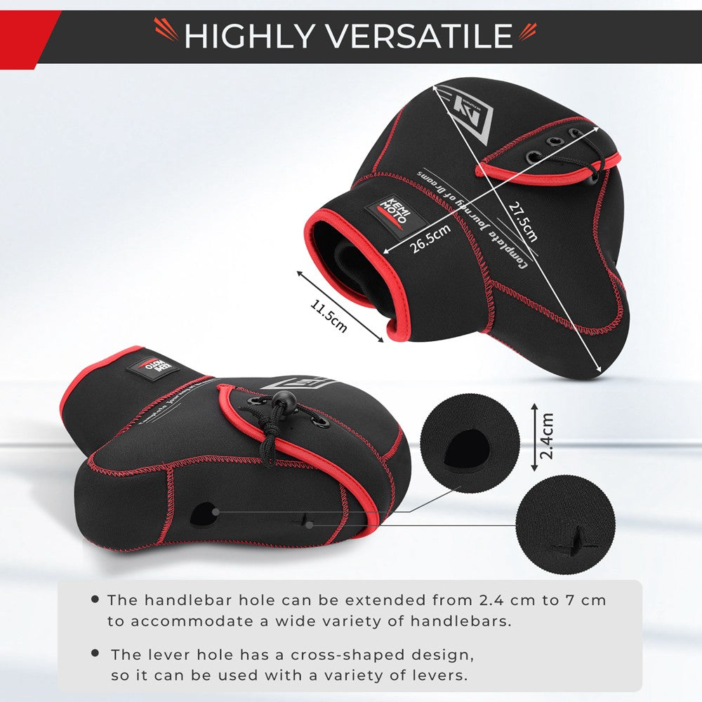 Luvas de guidão KEMIMOTO Luvas de mão para motocicleta Inverno Corta-vento Impermeável Lavável para Scooter ATV Snowmobile