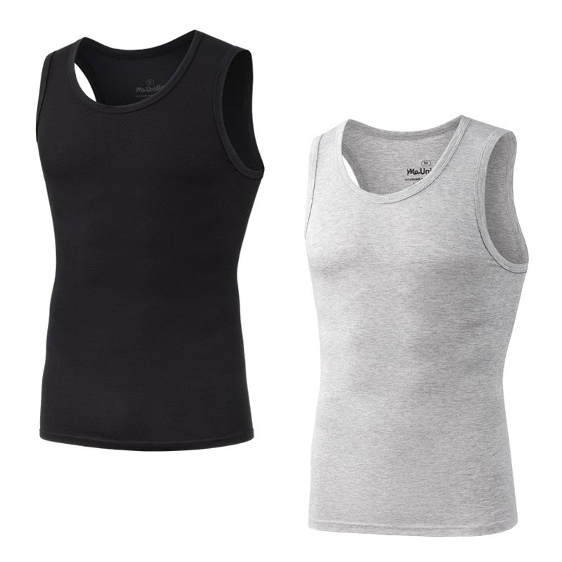 2Pcs/Pack Men's Tank Top Sleeveless Gym T-Shirt Man Vest Solid Color Compression Undershirts Men Tops High-Quality Bamboo Fiber