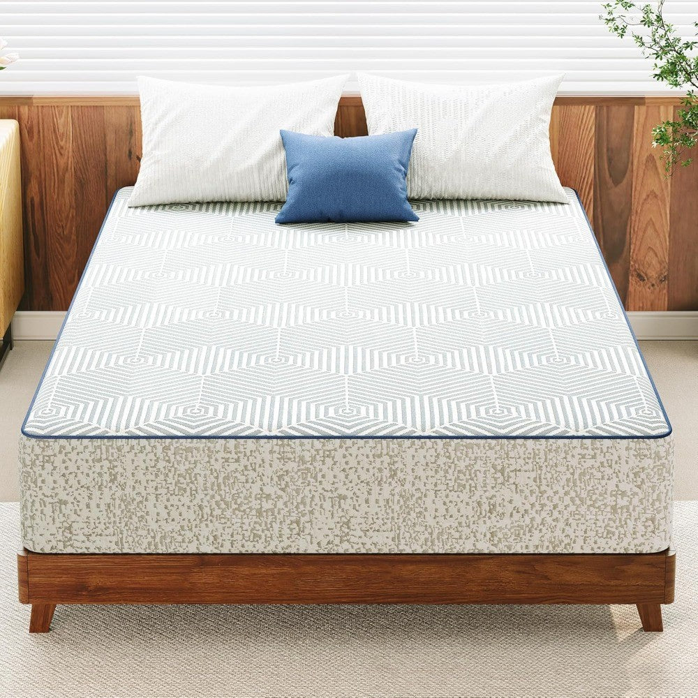 Queen Mattress,12 Inch Gel Memory Foam Mattress Queen Size, for Pressure Relief & Spine Support, Diamond Pattern Design,