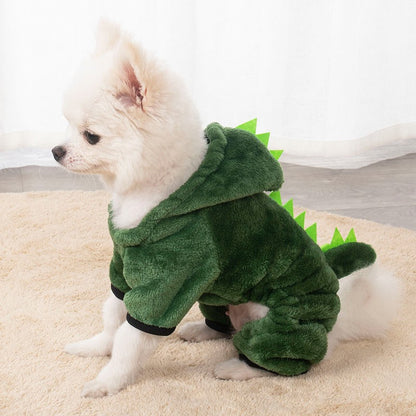 Roupa de Cachorro Macia e Quente de Fleece para Cães Jumpsuits Roupa de Pet para Cães Pequenos Gatos Filhotes Casacos com Capuz Fantasia Chihuahua Yorkshire