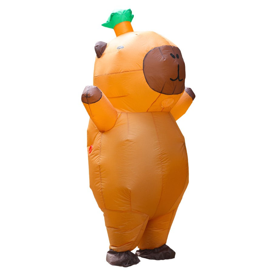 Cartoon Capybara Inflatable Costume - Cuddly Guinea Pig Inflatable Outfit for Adult Halloween Cosplay Parties Performance