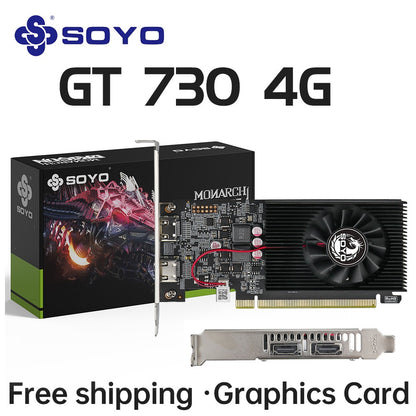 SOYO Graphics Cards NVIDIA GT730 4G GDDR3 128bit Video Card HDMI*2 For Desktop Gaming Computer Components GPU GT 730
