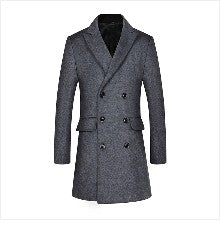 Winter Jacket Men Wool Pea Coat Oversized Overcoat Solid Business Casual Coat Men's Clothing Woollen Coats 4XL AF2011