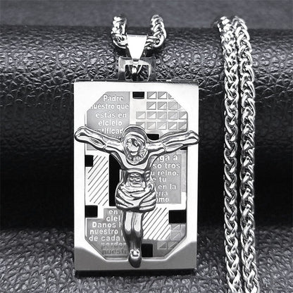 Catholic Virgin Mary Medal Our Lady of Guadalupe Pendant Necklace for Women Men Gold Color Stainless Steel Male Chain Jewelry