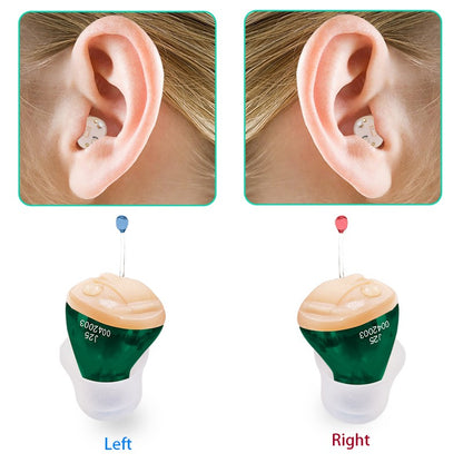 Portable Audifonos Best Hearing Aids J25 Mini Invisible Inner Ear Deaf Low Noise Volume Control Soft Ear Care Moderate to Severe