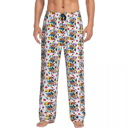 Custom Print Mickey Mouse Donald Duck Pajama Pants Men Sleep Sleepwear Bottoms with Pockets
