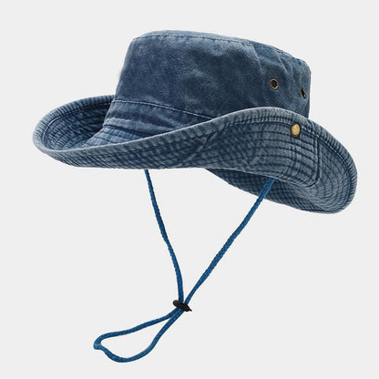 2024 Four Seasons Cotton Solid Bucket Hat Fisherman Hat Outdoor Travel Sun Cap for Men and Women