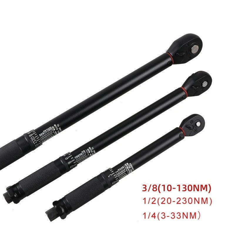 Chave de Torque Pré-definida 1/2'' 3/8'' 1/4'' com Encaixe Quadrado para Bicicleta, Catraca de Duas Vias para Carro, Moto e Ferramentas Manuais Automotivas