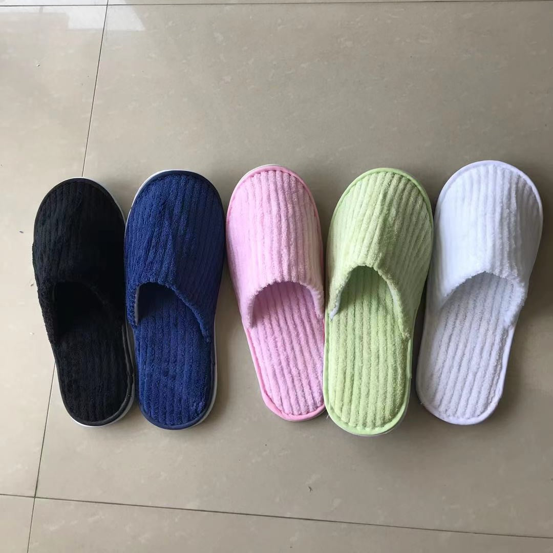 5 Pairs/Lot Mix Colors Men Women Disposable Hotel Slippers Cotton Slides Home Travel SPA Slipper Hospitality Cheap Footwear