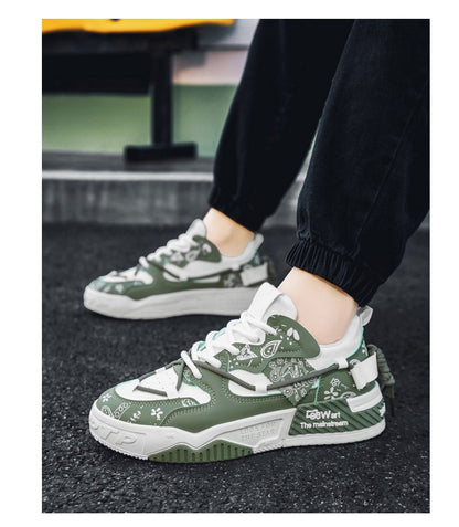 Men's thick soled casual shoes four season soft soled outdoor walking shoes student flat shoes youth fashion sports board shoes