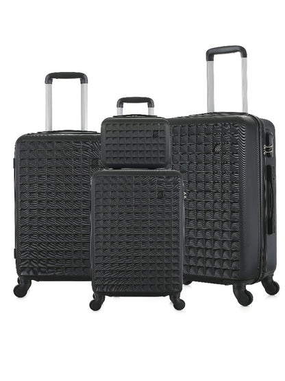 4-Piece ABS Hardside Spinner Luggage Sets (18/23/27 Inch + 13 Inch Cosmetic Case) – Lightweight Suitcase Sets with 3-Digit Combi