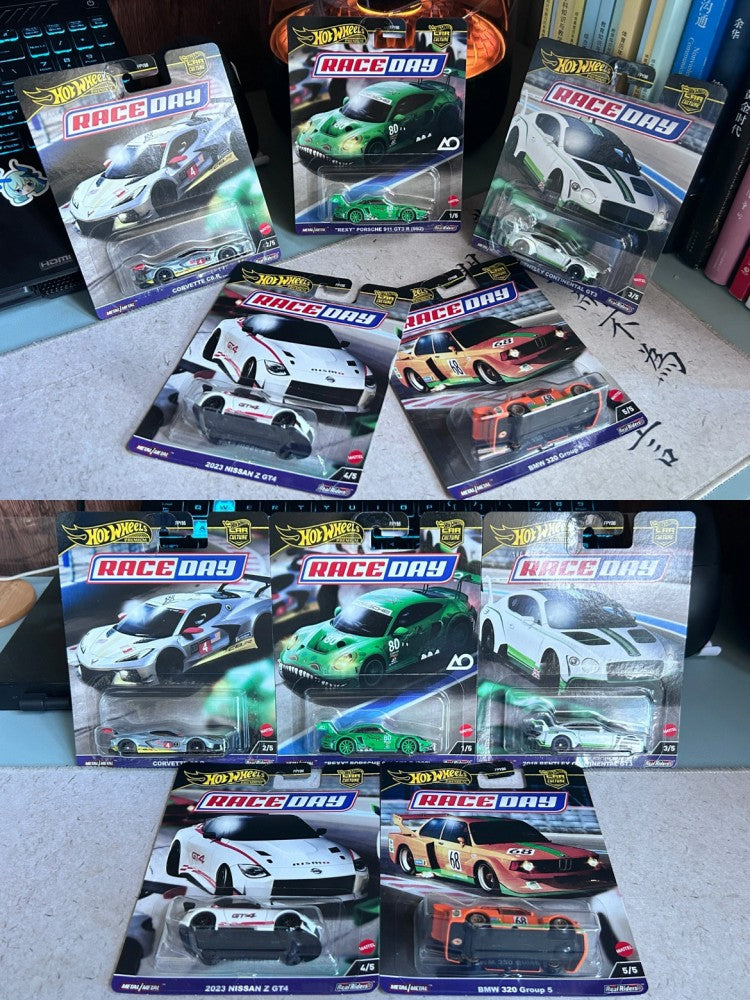 Hot Wheels Fpy86 Car Culture - Race Day (D) Porsche Bmw Nissan Premium Carros de Brinquedo de Metal Fundido de Alta Qualidade para Presentes de Aniversário e Natal