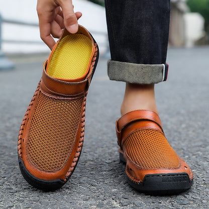 Soft Sole Male Simple Slippers Breathable Mens Summer Sneakers Casual Half Shoes Leisure Walk Half Drag Outdoor Non-Slip Sandals