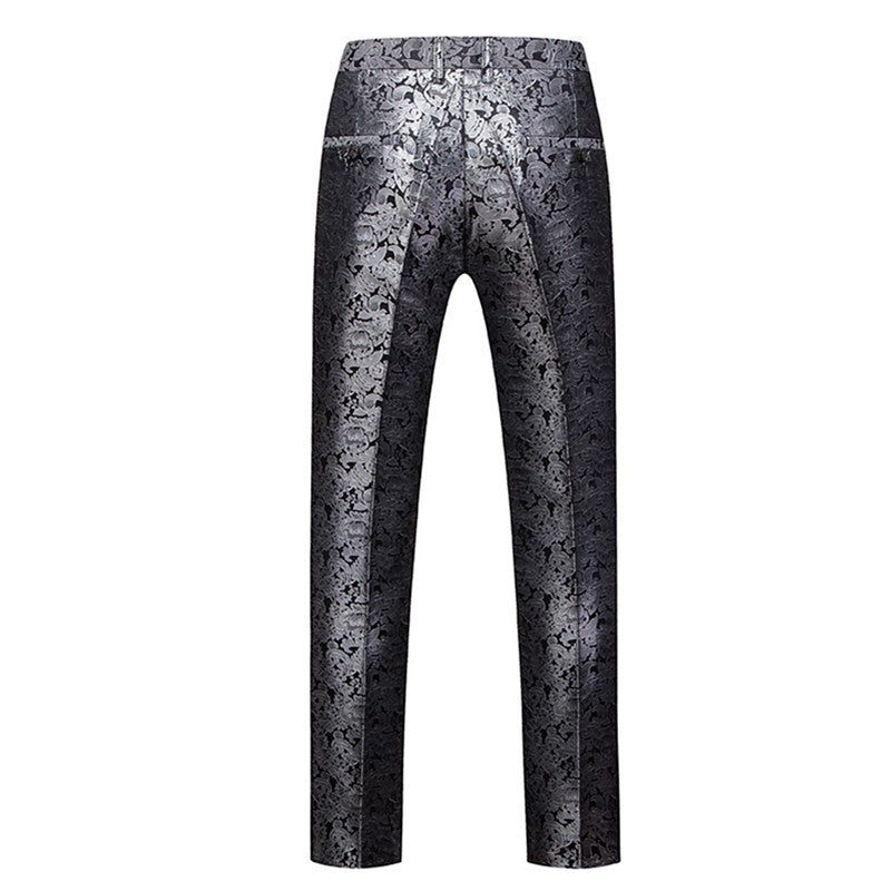 Calça Social Masculina Azul, Calça de Tecido Jacquard, Calça de Terno para Festa de Casamento, Tamanhos Asiáticos M-5GG 6GG, Pantalones Hombre