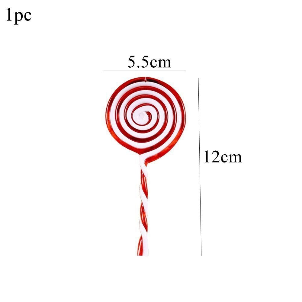 1pack Christmas Tree Ornaments Red White Acrylic Crutch Lollipop Candy Shape Pendant for Xmas Decorations Noel Kids Gifts Supply