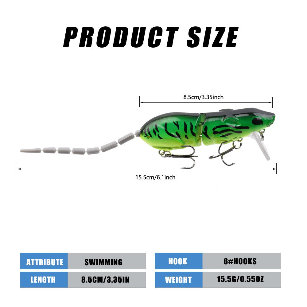 15.5g Mouse Lure Artificial Plastic Mouse Fishing Lure Swimbait Rat Pike Bass Minnow Floatingbaits Fishing Tackle Accessories