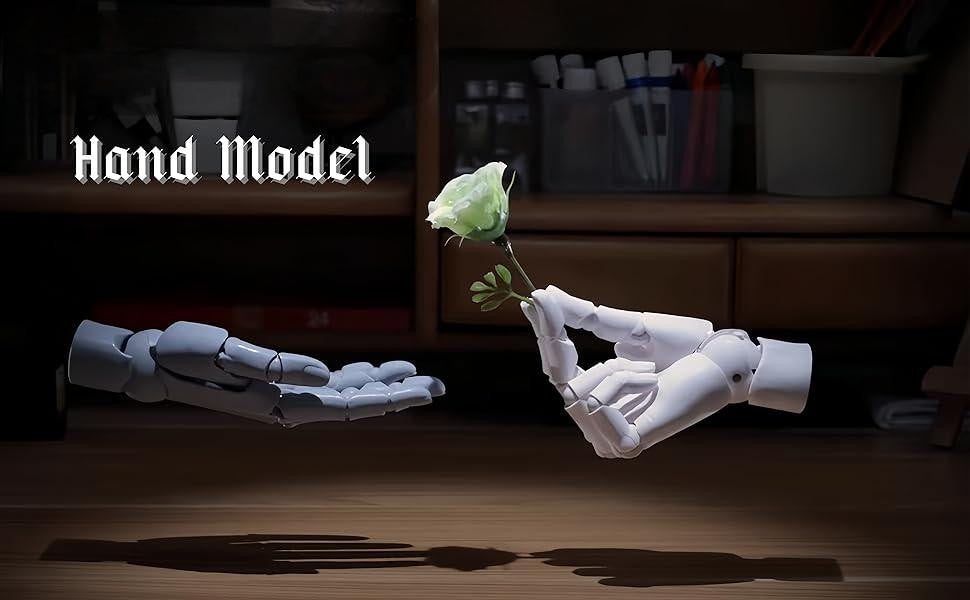 Modelo de Mão de Artista Flexível Escala 1:1 Manequim de Desenho Ajustável Figura de Manequim de Mão para Decoração de Mesa Presentes de Aniversário