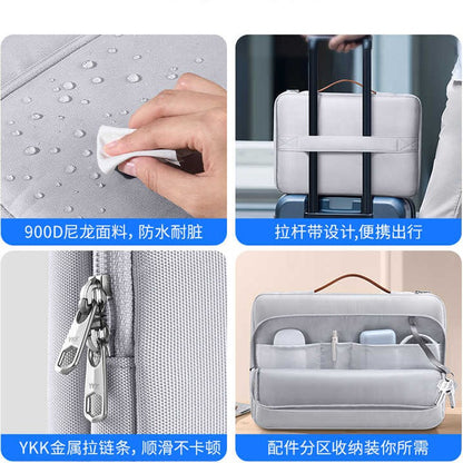 Dormin Shockproof Crossbody Laptop Bag w/Adjustable Strap & Handle for MacBookAir13/MateBook14/Xiaoxin16Pro/Apple/Huawei/Lenovo