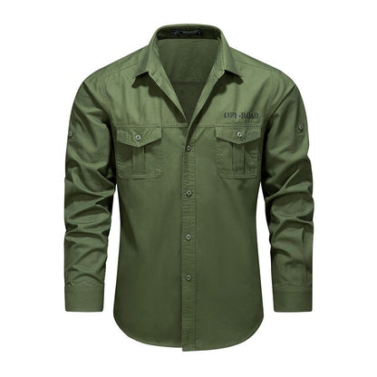 Men Outdoor Multi Pockets Long Sleeved Cargo Shirts High Quality Man Cotton Loose Shirts New Spring  Male Casual Shirts Size 5XL