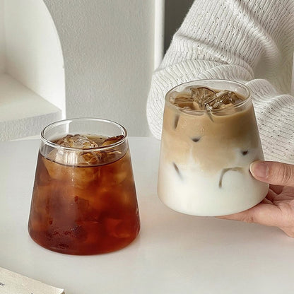 2/4 canecas de vidro copos de café gelado 300ml canecas de vidro acessórios de cozinha 350ml canecas para chá com leite suco garrafa de vidro para bebidas