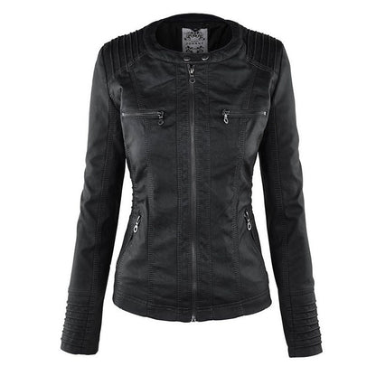 Faux Leather Jacket Women 2025 Basic Jacket Coat Female Winter Motorcycle Jacket PU Leather Zipper Hoodies Outerwear chaqueta