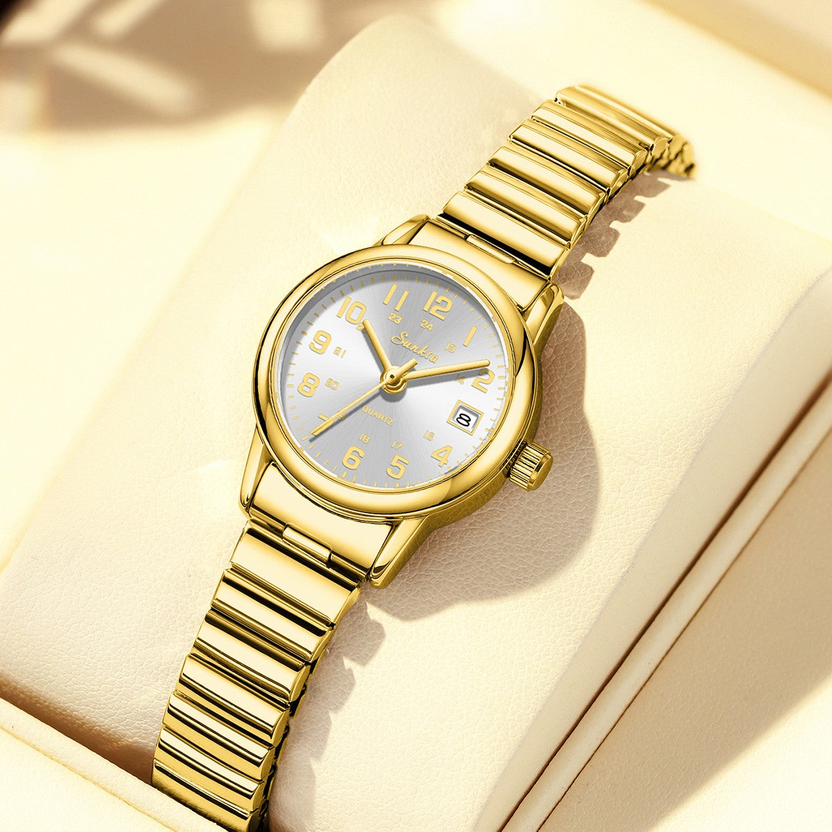 LIGE Sunkta Fashion Luxury Woman Watch Elegant Classic Simple Waterproof Calendar Stainless Belt Women's Wristwatch  Ladies Gift