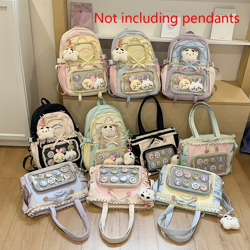 Women's Bag Set Two-Piece Pain Bag Back to School Season Back to School Season Backpack Lace Lightweight Cute Backpack